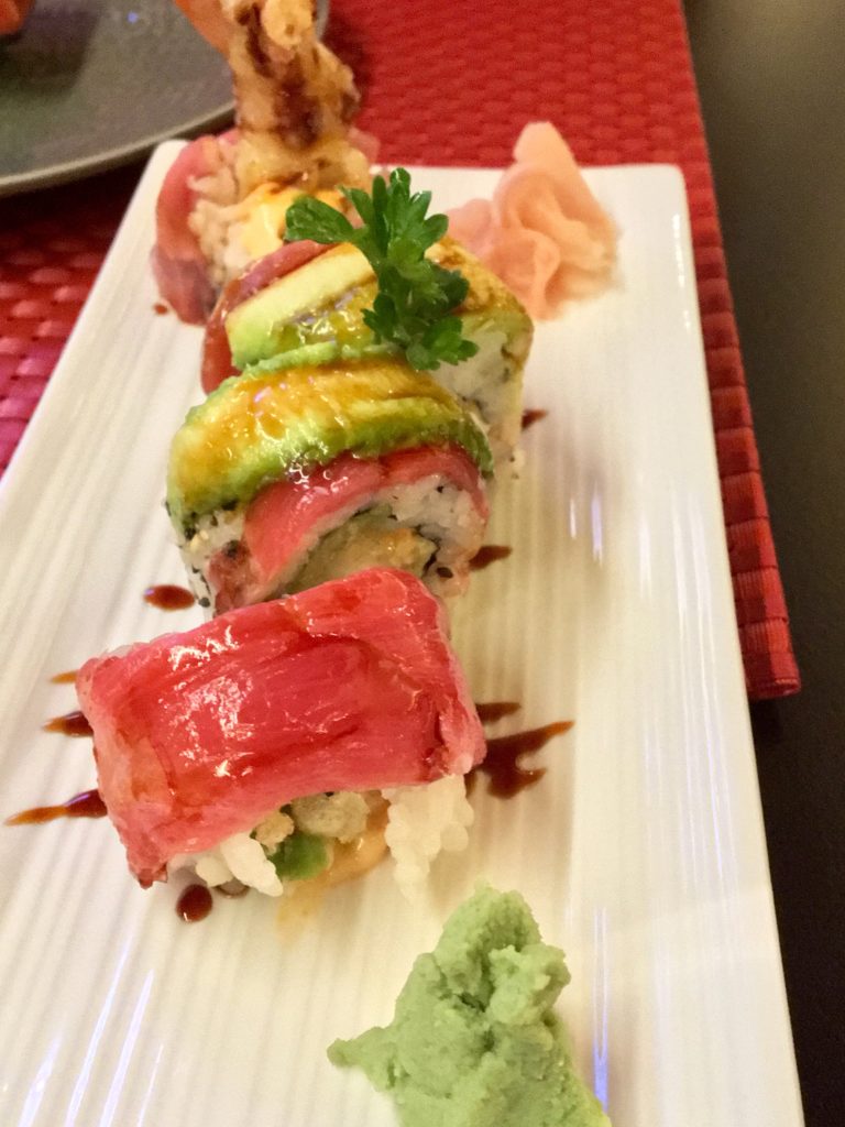 Maki with tuna and shrimps - japanese food in barcelona